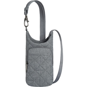 image:imageTravelon AntiTheft Boho Insulated Water Bottle ToteGray Heather
