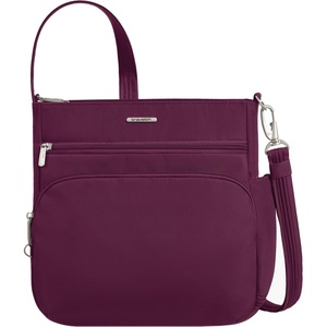 image:imageTravelon AntiTheft Classic NorthSouth Crossbody BagBurgundy
