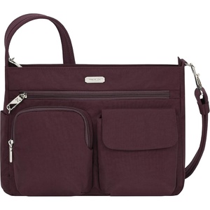 image:imageTravelon AntiTheft Essentials Patch Pocket Crossbody BagDark Bordeaux