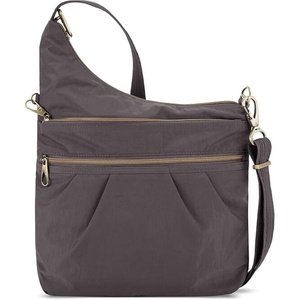 image:imageTravelon AntiTheft Signature 3 Compartment Crossbody BagSmoke