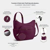 image:imageTravelon Antitheft Classic Crossbody Bucket Bag  AntitheftBurgundy