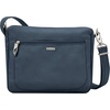 image:imageTravelon Womens Classic AntiTheft Small EastWest Crossbody Bag Midnight 105 x 8 x 25 amp Antitheft Heritage Crossbody Bag Pewter