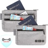 image:imageTravelon World Travel Essentials Set of 2 Currency and Passport OrganizersGray Heather
