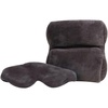 image:imageTravelon Luggage Ultra Fleece Travel Pillow And Eye Mask Set Gray SmallGray