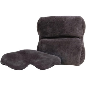 image:imageTravelon Luggage Ultra Fleece Travel Pillow And Eye Mask Set Gray SmallGray