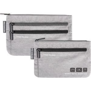 image:imageTravelon World Travel Essentials Set of 2 Currency and Passport OrganizersGray Heather