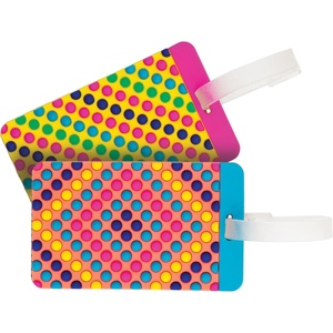 image:imageTravelon Set of 2 Luggage Tags  Durable ID Bag Tags with Privacy Cover Fits Business Cards  Dots Design